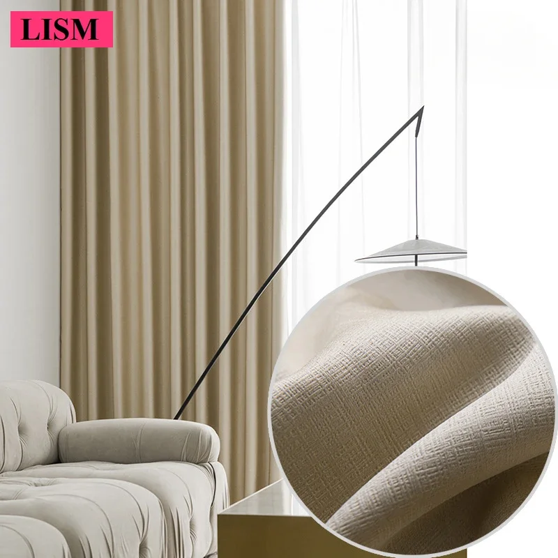 

Modern Minimalist Curtains for Living Room Bedroom Full Blackout Balcony Opaque Prague Window Solid Color Decor Custom Other