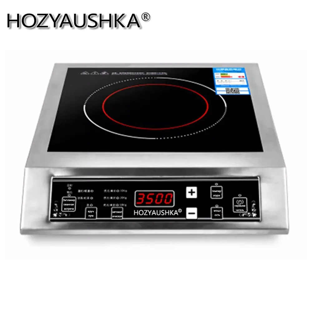 Induction cooker 3500W household high-power commercial flat desktop button stainless steel soup and stir-fry HOZYAUSHKA