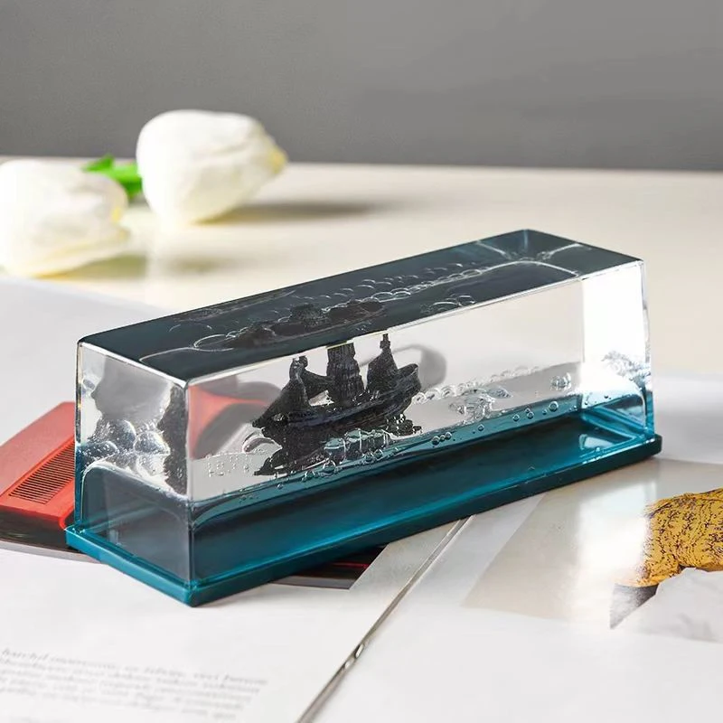 Going Merry Floating Ship Thousand Sunny Floating Boat Fluid Liquid Cruise Hourglass Fluid Drift Bottle ship decoration