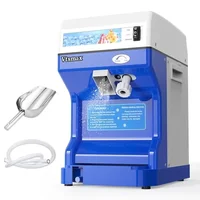 Ice Crusher Shaver Machine Snow Cone 250W Aluminum Alloy Blade Adjustable Thickness 265LBs/hr Electric Cold Drink Maker with Ice 1