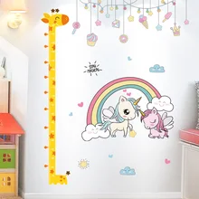

Cartoon Unicorn Rainbow Wall Stickers Decor DIY Giraffe Animals Wall Decals for Kids Rooms Baby Bedroom Nursery Home Decoration