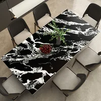 Nappe en similicuir à motif marbré, imperméable, résistante à l'huile, aux taches et à la chaleur, pour table à manger, table basse 1