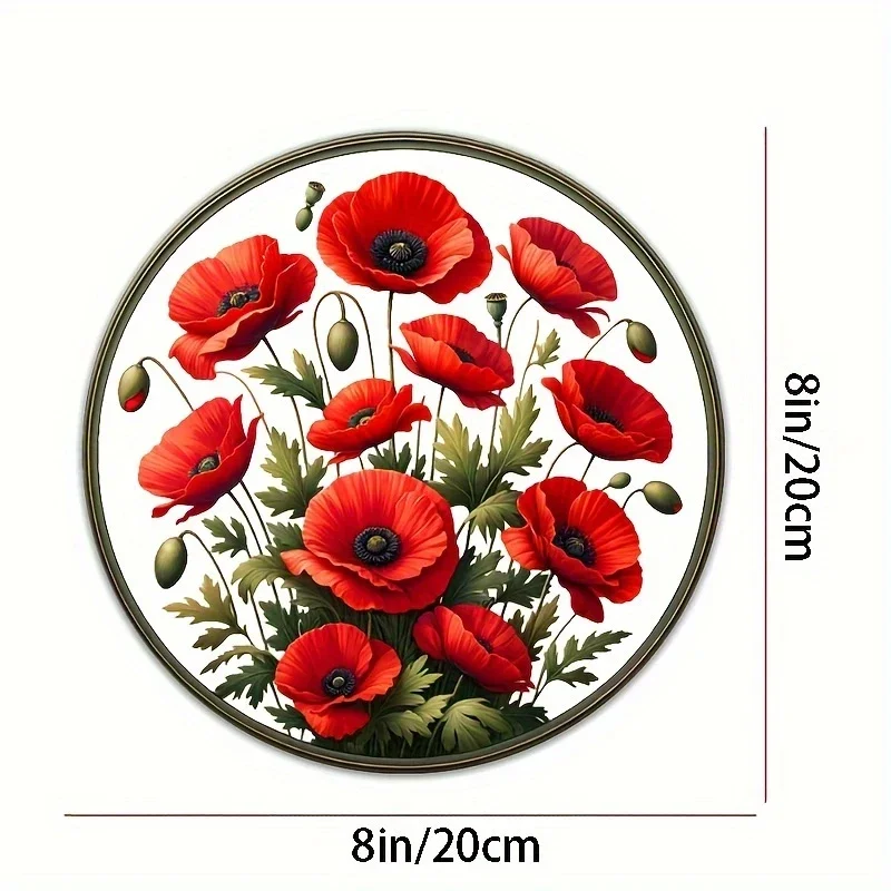 1 생기 넘치는 붉은  정원 테마 창문 및 벽 예술 정원 장식, 어머니의 날 및 주부를 위한 완벽한 선물, ?