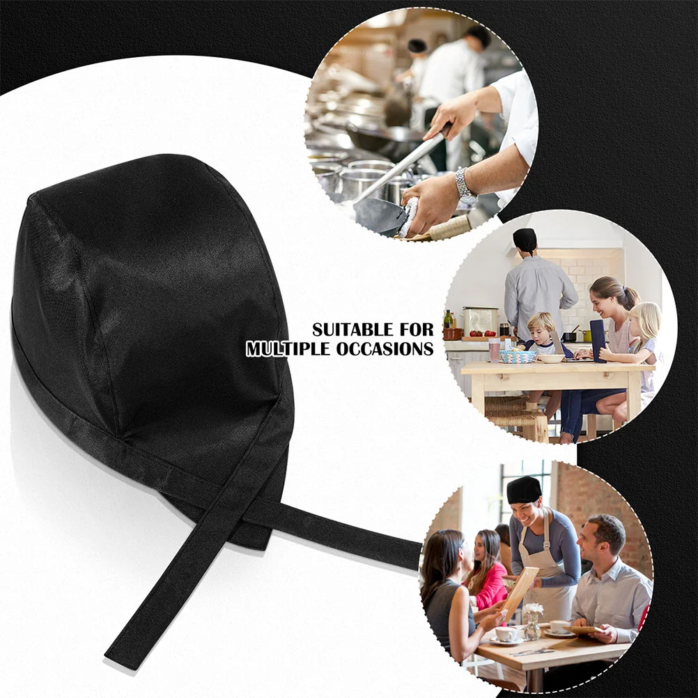 2 Pcs Chef Hat Ribbon Uniform Cap for Men Women chef uniforms,chef apron hat set
