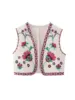 Zevity Women National Style Sleeveless Position Floral Embroidery Short Vest Jacket Ladies Casual Crop WaistCoat Tops CT4110 5