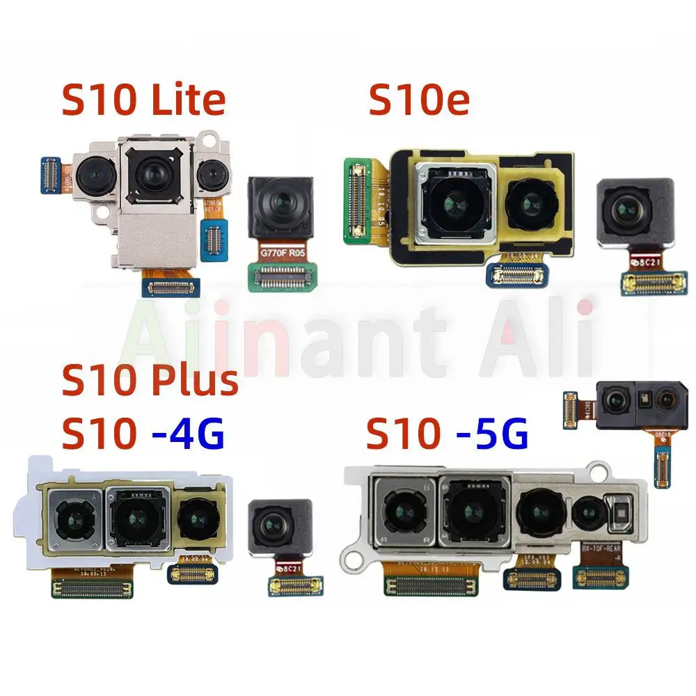 AiinAnt Front Camera For Samsung Galaxy S10 Plus Lite e S10E G970F G973F G975F G977F Main Rear Back Camera Flex Cable Parts