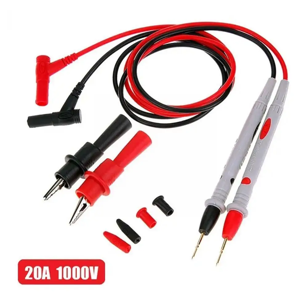 

Digital Multimeter Probe Soft Silicone Wire Needle Tip AC DC 1000V 20A CAT III Measuring Probe For Nib Multimeter Tester Pe A9E2