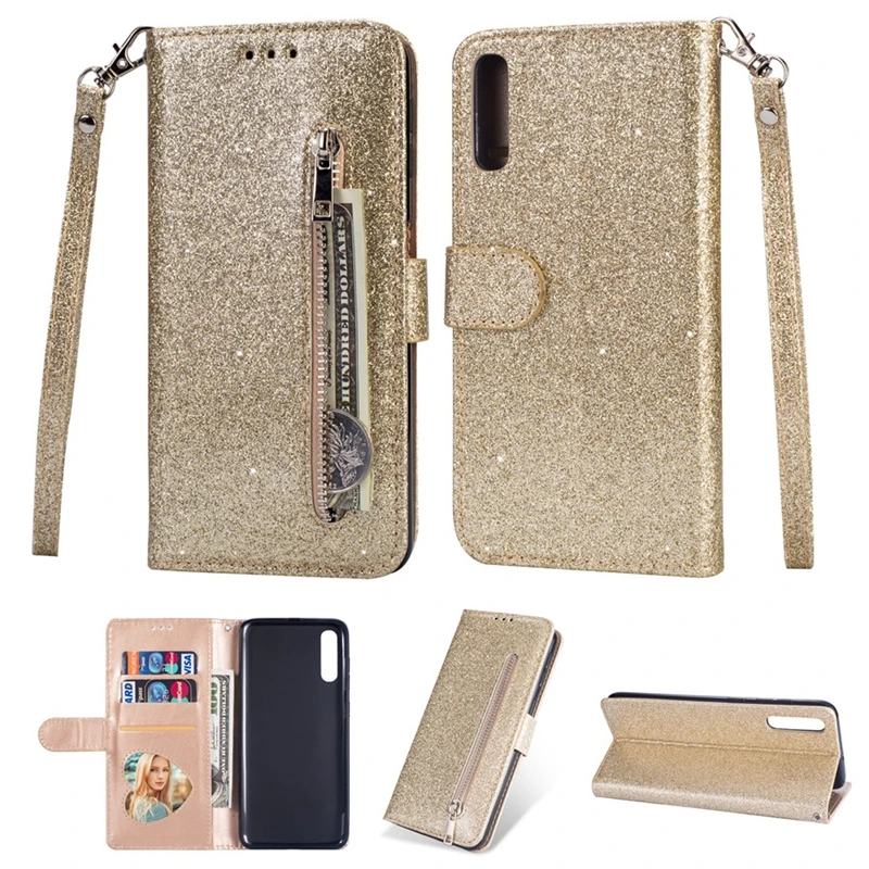 Glamorous Glitter Leather Wallet Flip Case Cover
