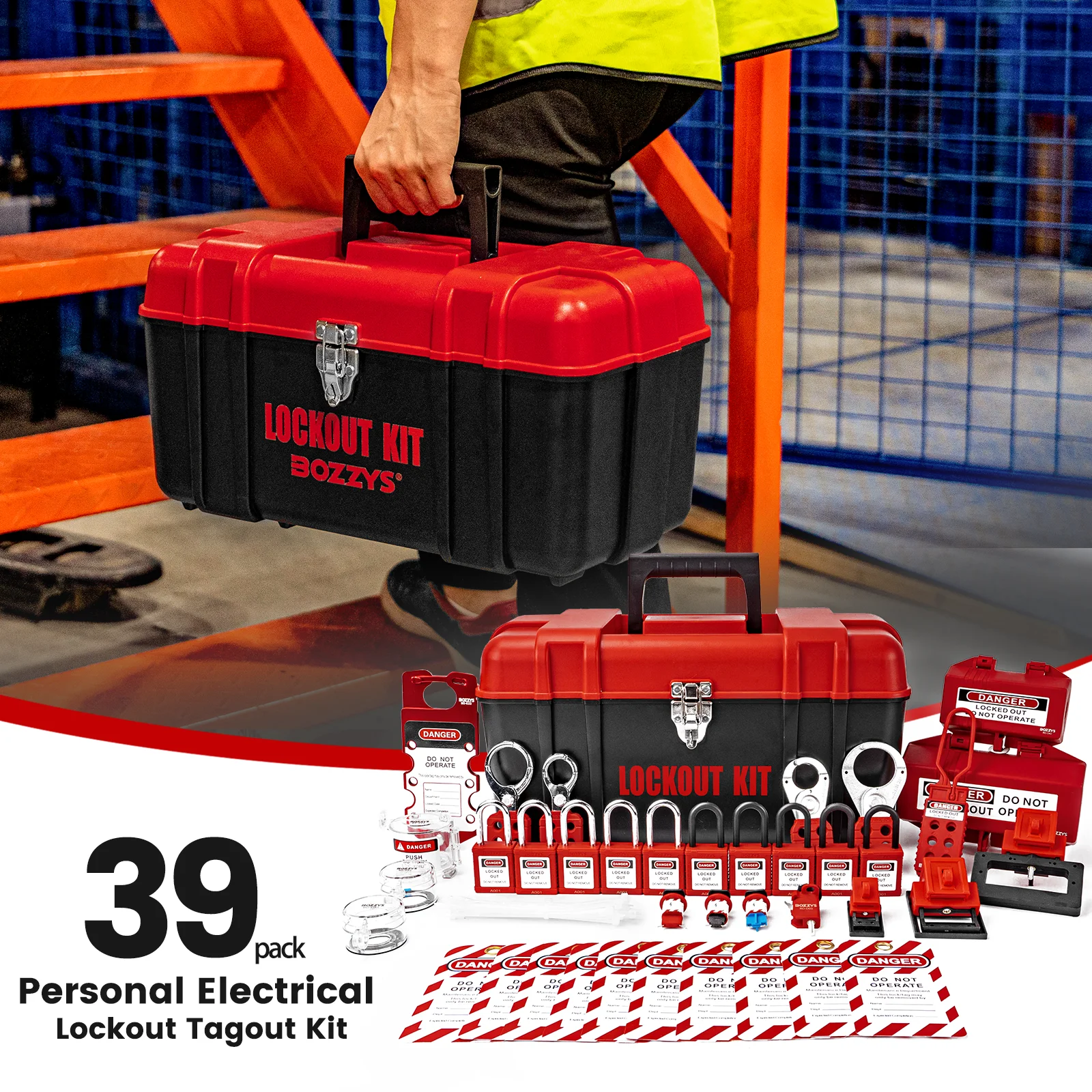 Lockout Tagout Kit 50-Piece Lockout Tagout (LOTO) Safety Kit - OSHA ...