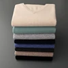 Autumn And Winter New Men's V-Neck Cashmere Loose Thickened Solid Color Wool Knitted Bottoming Shirt Business Casual Sweater 6