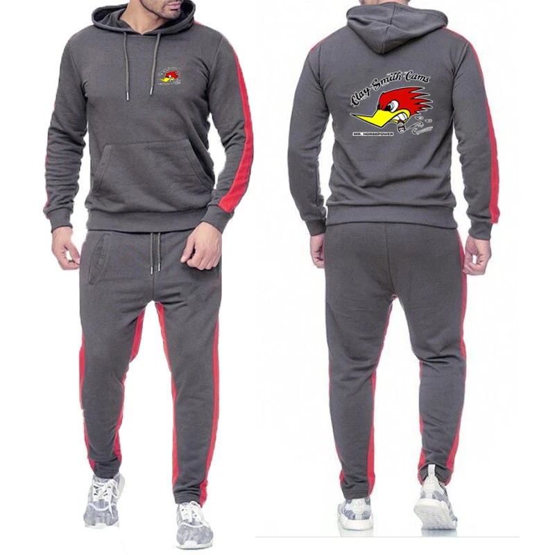 Mens Casual Hoodies Sweatpants Sets Autumn Fashion Pullover