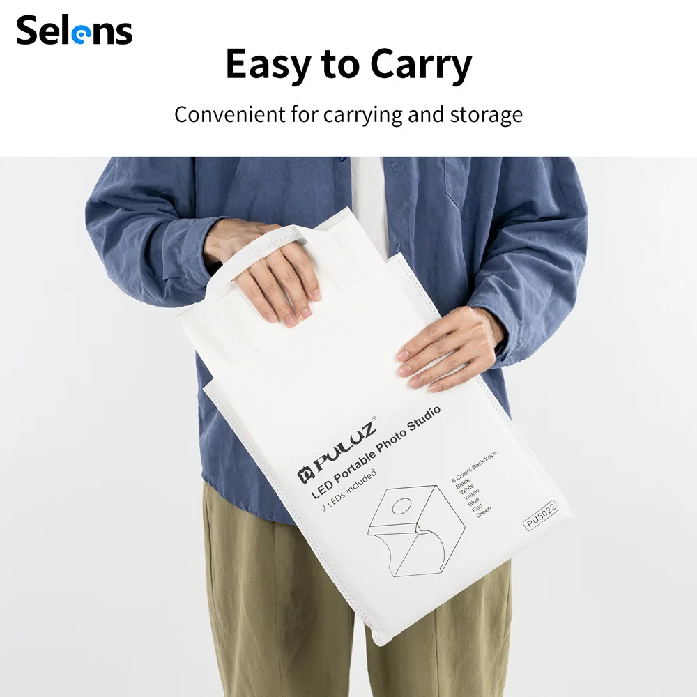 Selens Portable Folding Lightbox Photography LED Light Room Photo Studio Light Tent Soft Box Backdrops Photobox for DSLR Camera