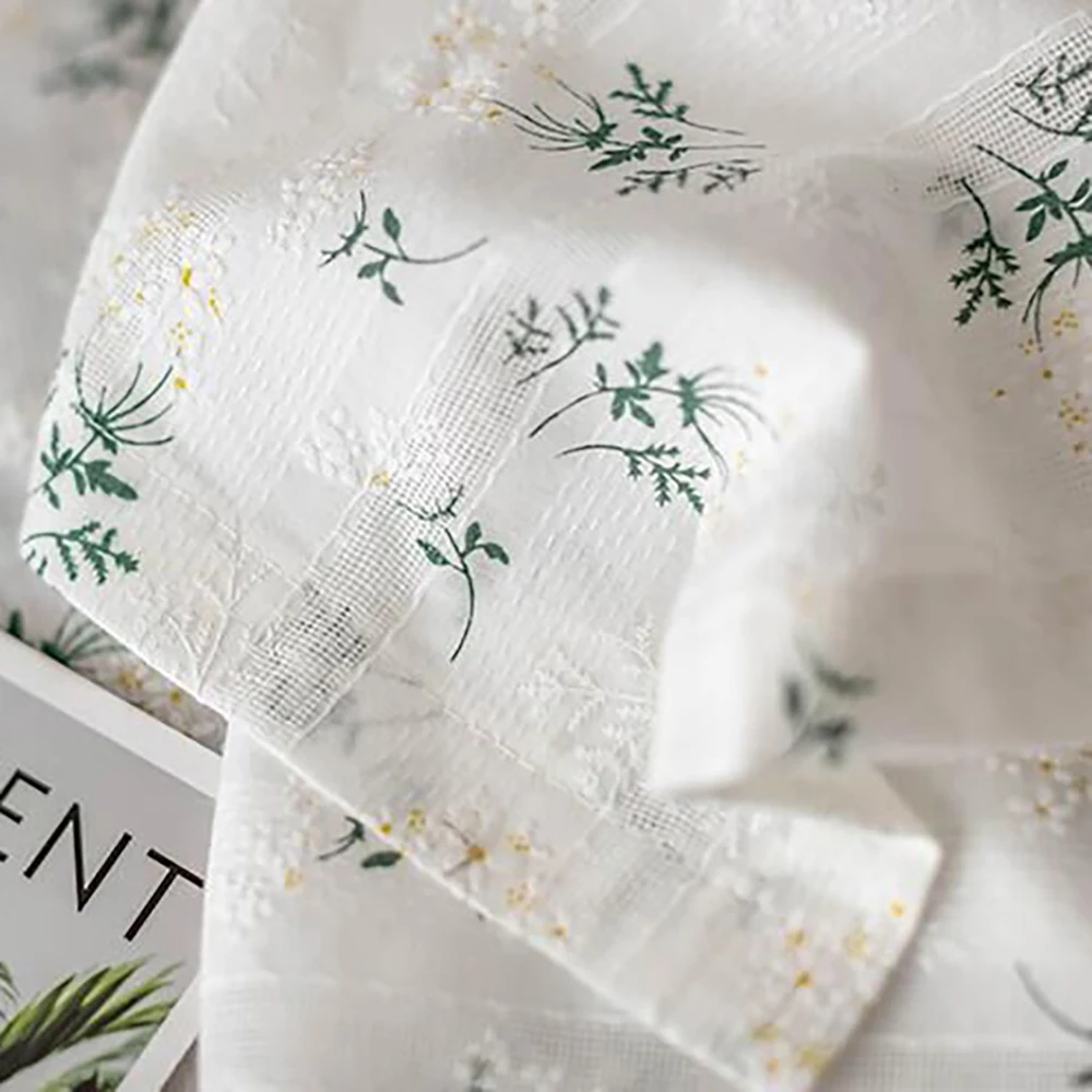 Chainho,Printed Cotton Lace Fabric,DIY Sewing Quilting Material For Table Cloth,Daisy Or Lilac Floral,3 Sizes Available,25LSB1