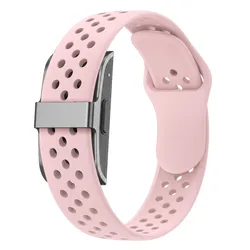 Breathable Silicone Sport Band Loop - Adjustable Fitness Tracker Strap Replacement Wristband (Pink)