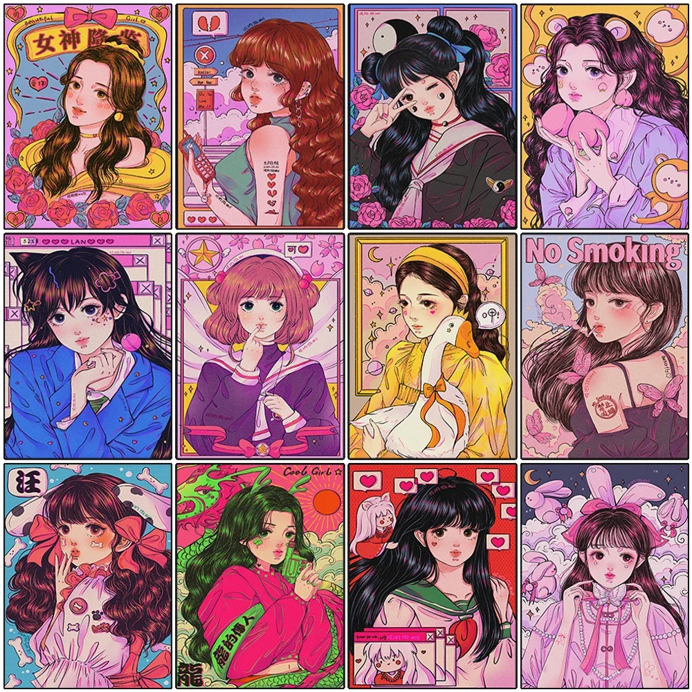 5D Diy Diamond Painting Cartoon Girl Portrait