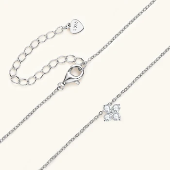 Necklace Four Leaf Certified D0.40CT Moissanite Pendant Solid 925 Sterling Silver Women's Charm Jewelry Gift 5