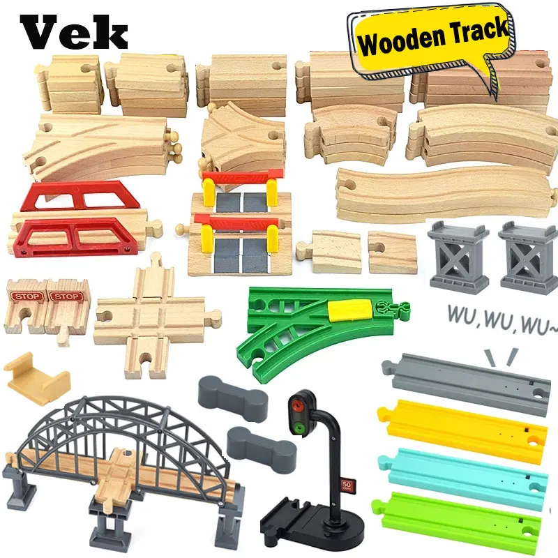 WoodenTrackAccessoriesBeechWoodRailwayTrainRailBridgePier