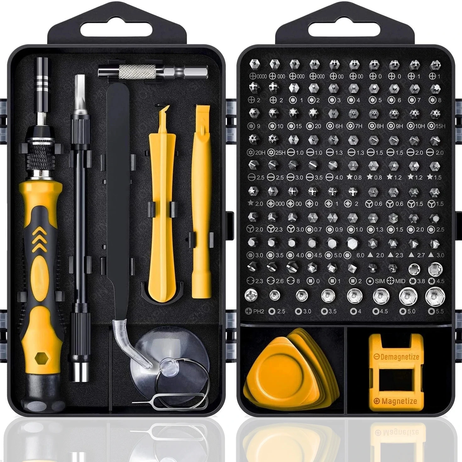 115-in-1-Präzisions-Schraubendreher-Set, magnetische Kreuzschlitz-Bits, professionelles Reparatur-Handwerkzeug-Set mit Verlängerungsstange für PC und iPhone