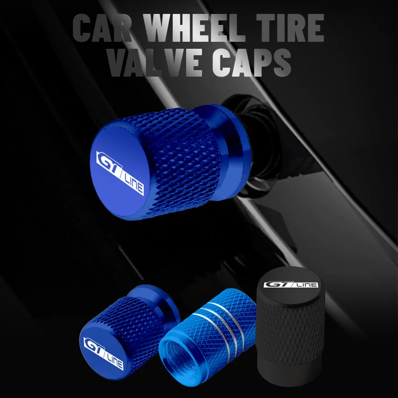 Per Peugeot Gt Line Emblem 106 107 206 207 208 301 307 408 508 3008 Badge Car Wheel Tire Valve Caps Tire Stem Covers Accessori