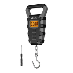 Portable 50KG Digital Scale with Ruler for Fishing, Luggage, and Kitchen Use (Gray)