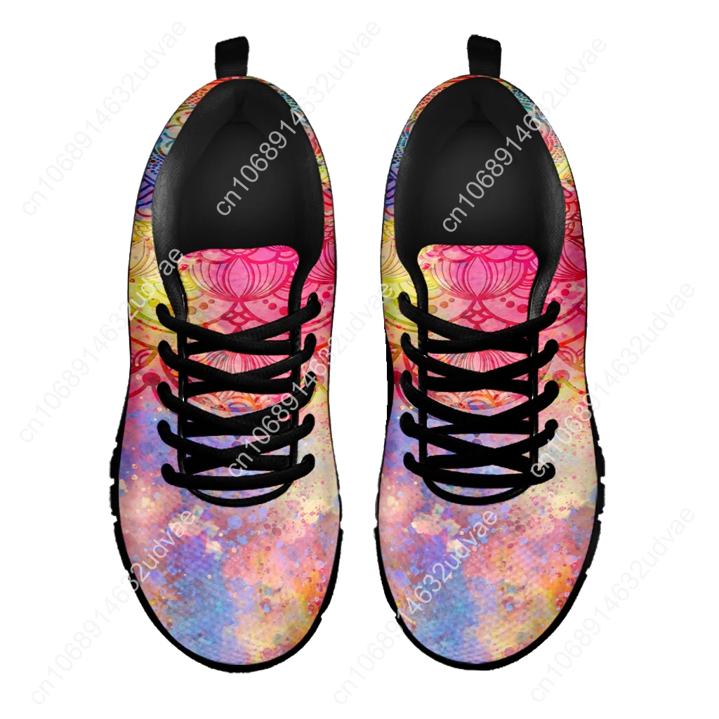 Luxury Brand Bohemian Mandala Floral Print Casual Sneakers Psychedelic Starry Sky Design Lace-up Shoes Zapatos