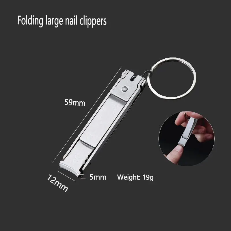 Foldable Ultra-Thin Portable Stainless Steel Nail Toe Cutter 1pc Trimmer Scissor Manicure Pedicure