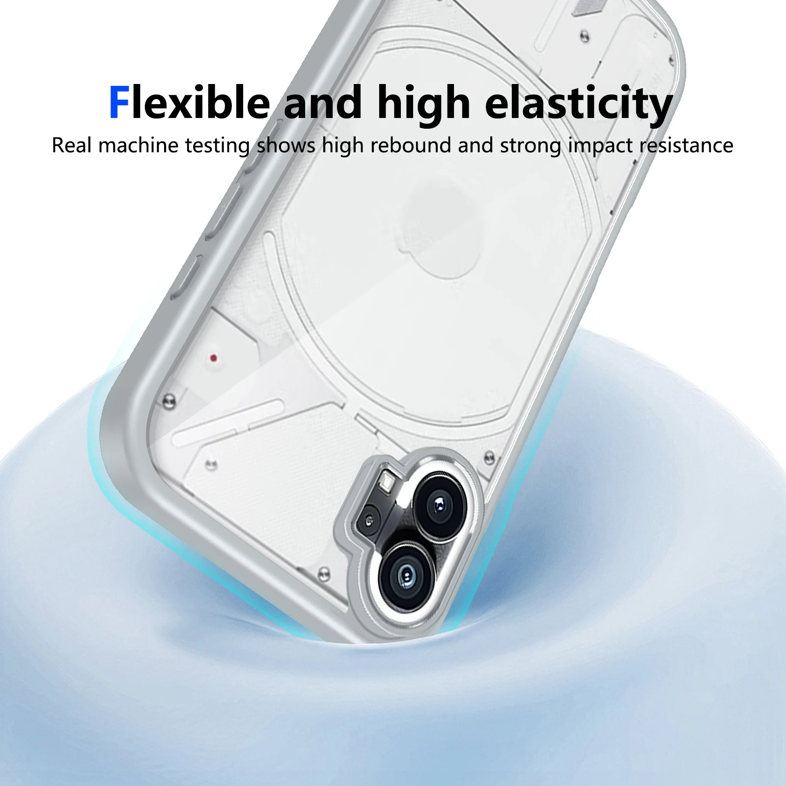 Ultra-Durable Air Cushion Shockproof Silicone Bumper with Clear Matte Back Cover