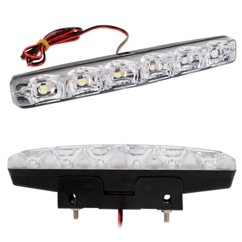 Luci diurne a LED per auto DC 12V, super luminose, con 6 LED.