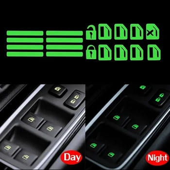 نافذة السيارة زر مضيئة ملصق رافع التبديل ليلة الفلورسنت الشارات ملصقات السيارات الداخلية اكسسوارات السيارات - Image 4