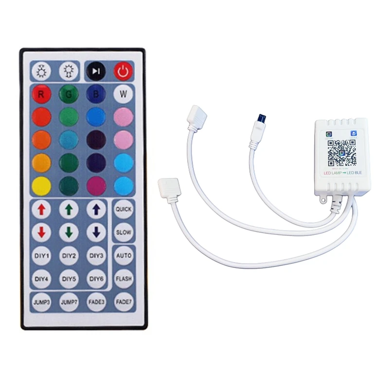 

1 Set RGB Bluetooth Controller+44 Keys Remote Control LED Controller DC 5-24V For WS2811 WS2812 LED Light Strip