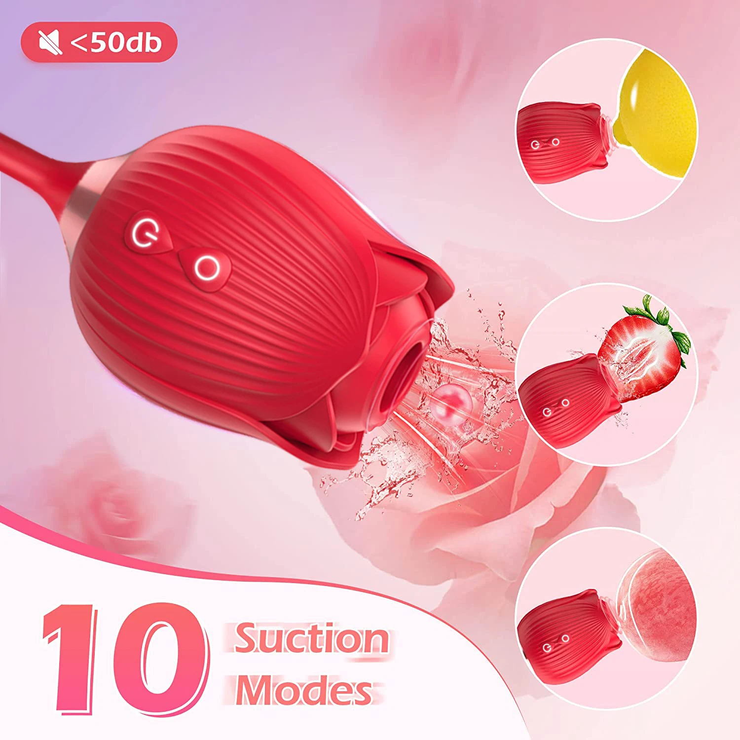 Rose-Sucking Vibrator for Women Swing Dildo Clit Sucker Nipple Clitoris Stimulation Vibrators Female Sex Toys for Adults