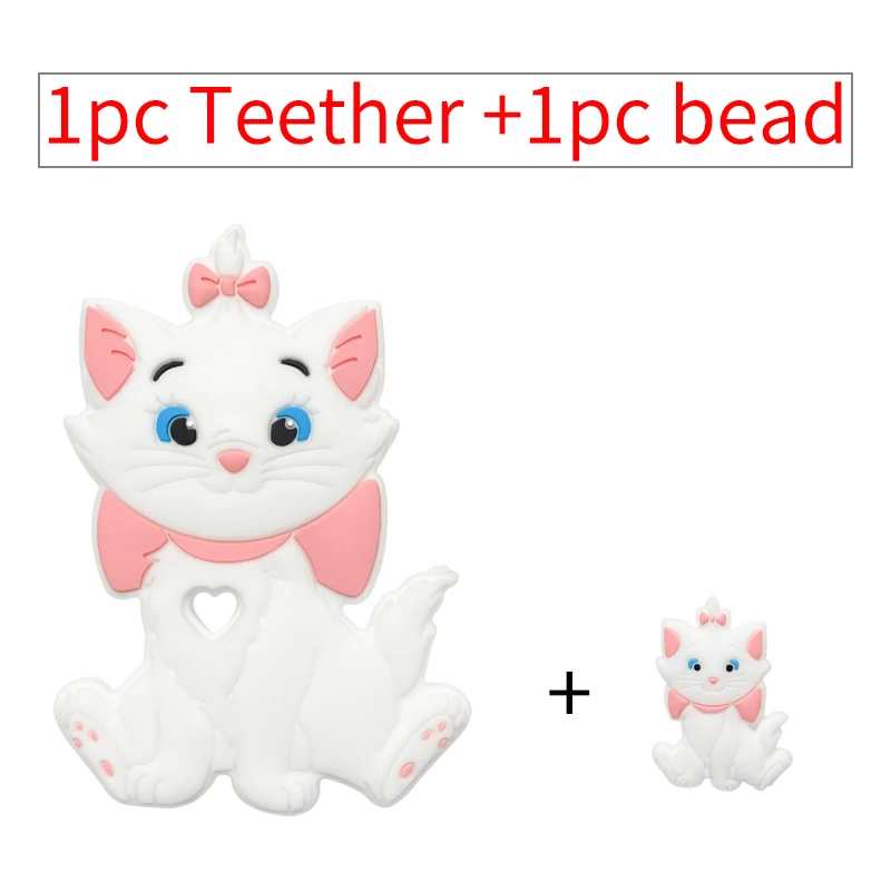 Teething Toys Teething Beads 2pc/set Silicone Cartoon Disney teething beads Food Grade Baby Pacifier Rodent Chews Tiny Rod Baby Goods Cartoon Teether