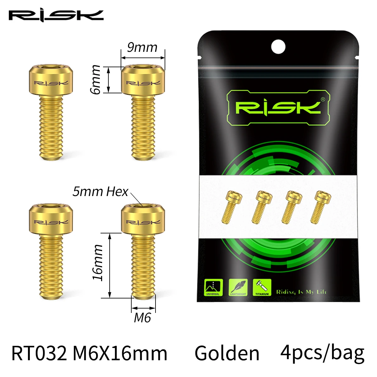 RISIKO 4PCS M6x16/18/20mm Fahrrad Scheibenbremse Feste Schrauben mit Unterlegscheibe Titan Mountainbike Bremssattel Klemme – Detail 8