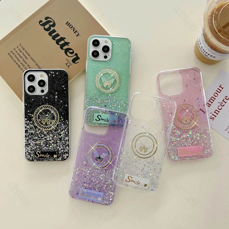 Glanzende gouden platina hoes voor Samsung Galaxy A32 A52 A53 A73 A33 A72 4G 5G A51 A71 A22 A50 A60 A40 A82 A91 Butterfly_voghion.com