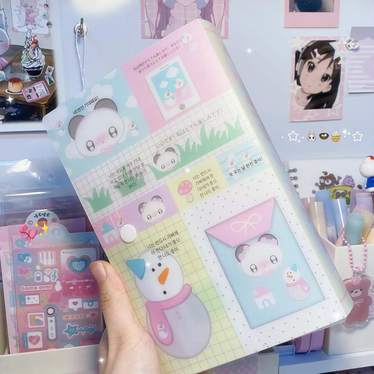 WAKAWAKA Kawaii A6 Storage Container For Arts Diy Crafts Album Journal Planner Cute Storage Box craft storage box