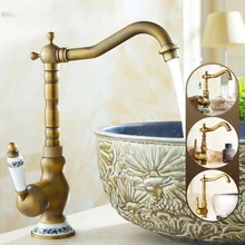

New All Copper European Archaistic Faucet Basin Counter Basin Tap Vintage Kitchen Sink Faucet