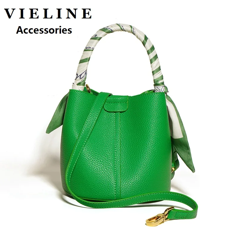 

VIELINE Women's Genuine Leather Mini Bucket Bag Small Crossbody Bag Shoulder Handbag for Ladies