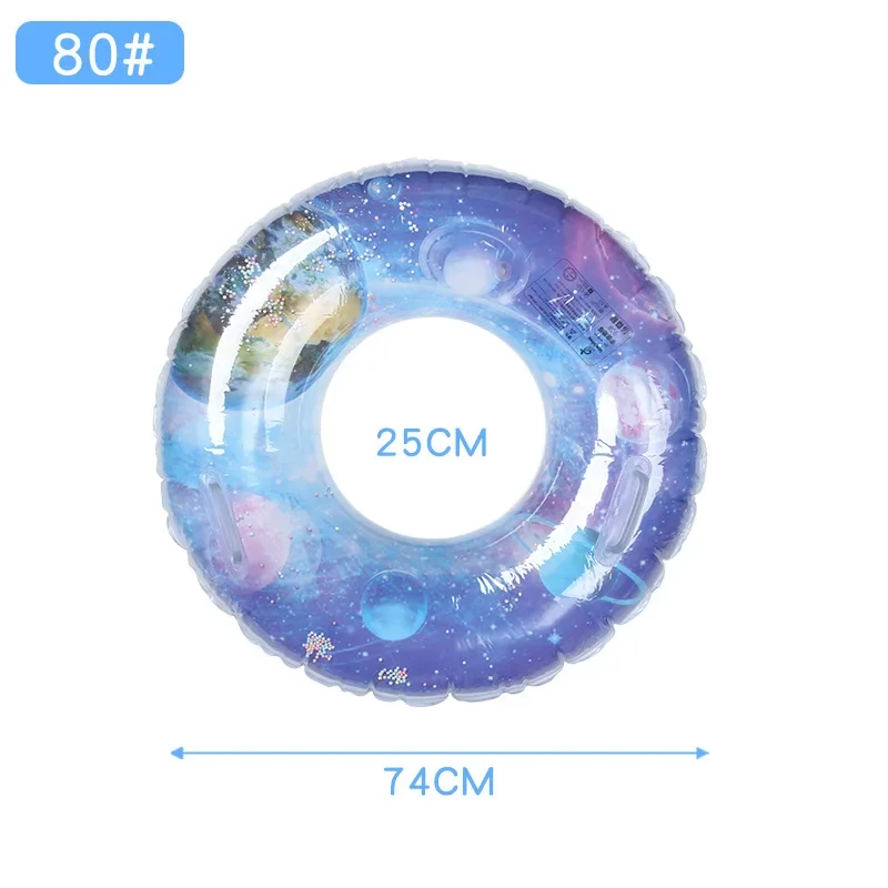 Children's Inflatable Colorful Swimming Ring Adult New Model Thickened Underarm Float Ring Handheld Swimming Manufacturer