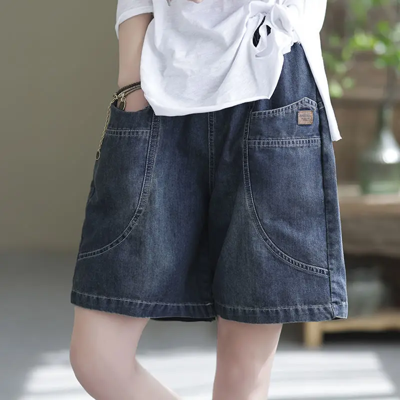 

Korean Streetwear Women Women's Denim Shorts High Waisted Trousers Baggy Pants Woman Fashion Urban Bottoms Street Wear Y2k Jeans