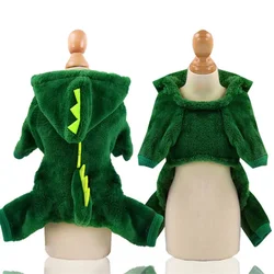 Pet Halloween Dinosaur Costume - Cozy Fleece Hoodie Sweater - XXL (Green)