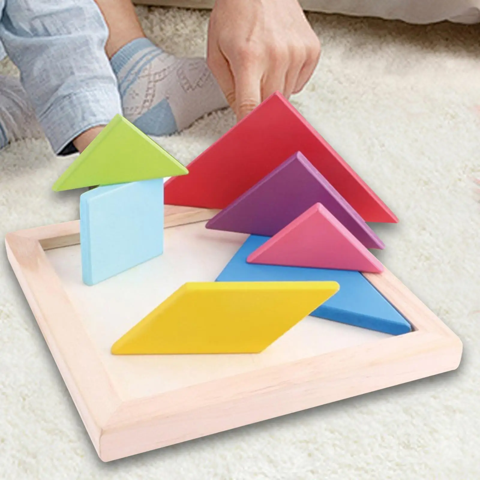 

Wooden Tangrams Puzzles Stem Brain Logical Blocks for Kids Ages 4-8 Children