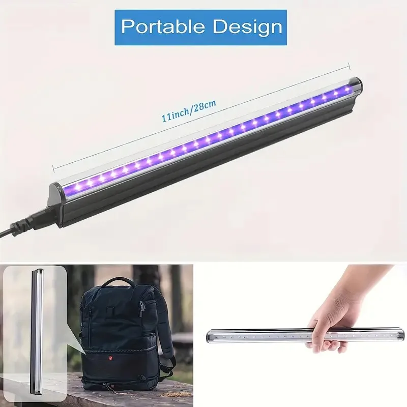 LED Black Light 5W 395nm 400nm T5 UV Blacklight Bar for Fluorescent Tapestry Poster Body Paint Glow Halloween Decor Xmas Party