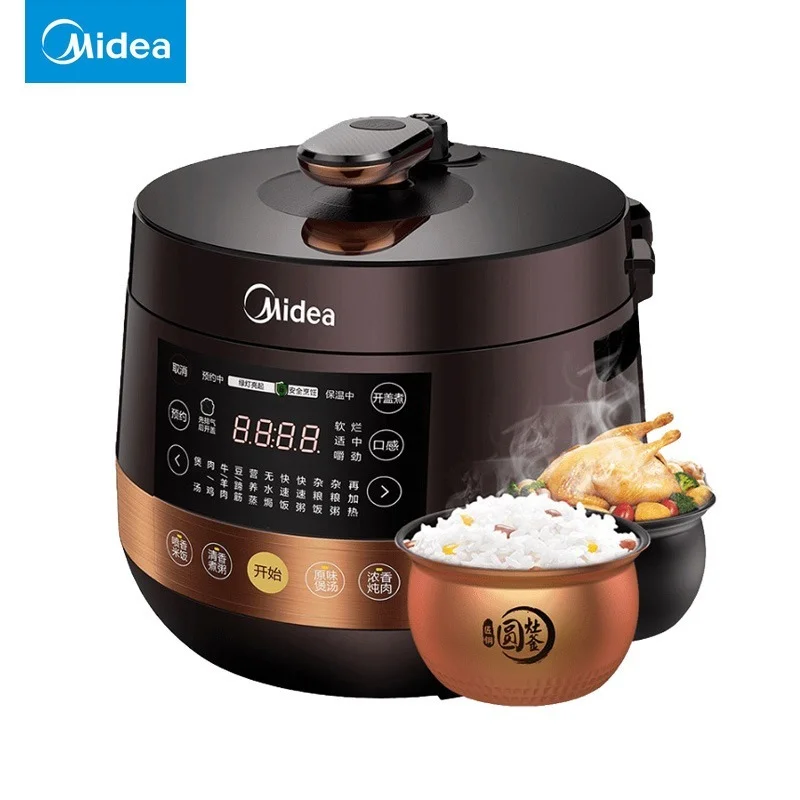 Midea High Quality Electric Pressure Cooker 5L Double Liner Intelligent 24h Reservation Porridge Soup Rice Multicooker