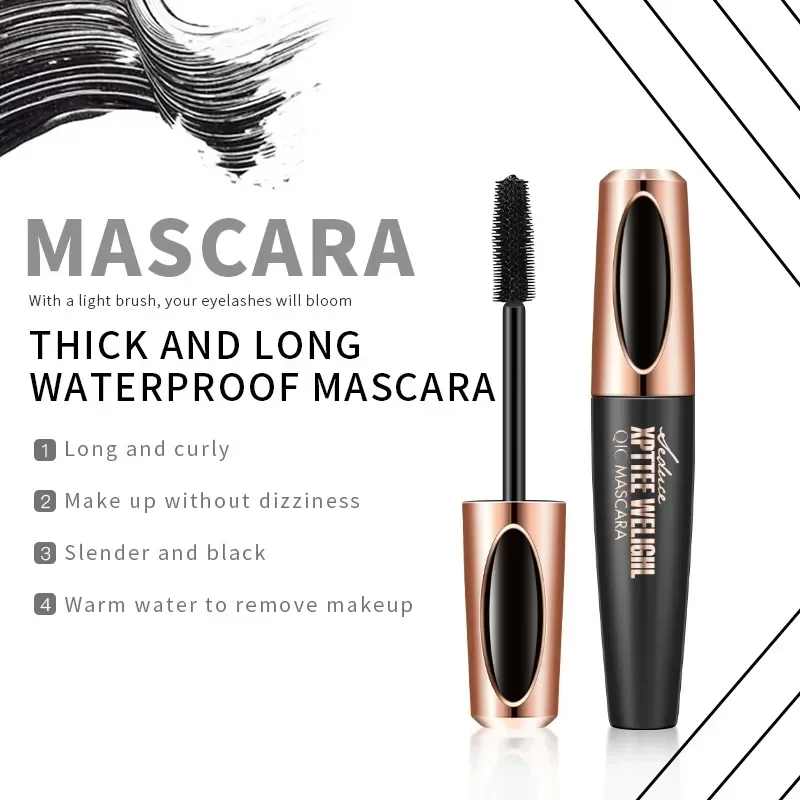 QIC Mascara per ciglia XPTTEE WELIGHL Lasting Mascara & Eyeliner pennello per ciglia in Silicone riccio lungo e spesso impermeabile 4D Mascara