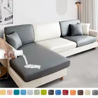 waterproof PU funiture protector solid sofa cover Corner sofa seat slipcover elastic stretch couch cover protect for pets 1