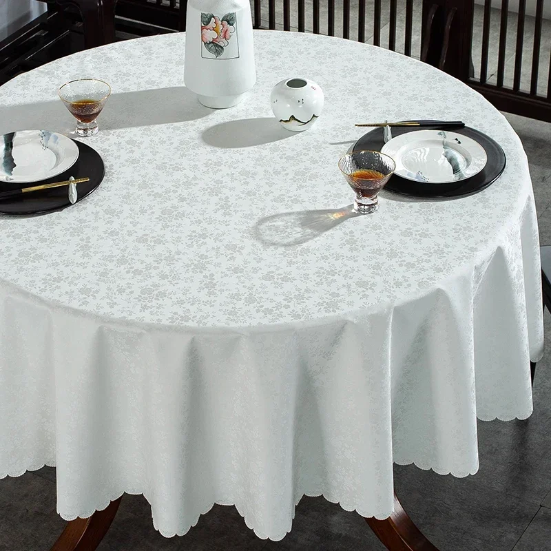 

Waterproof, oil resistant, and scald resistant PU household Chinese dining table cloth, circular fabric, hotel tablecloth
