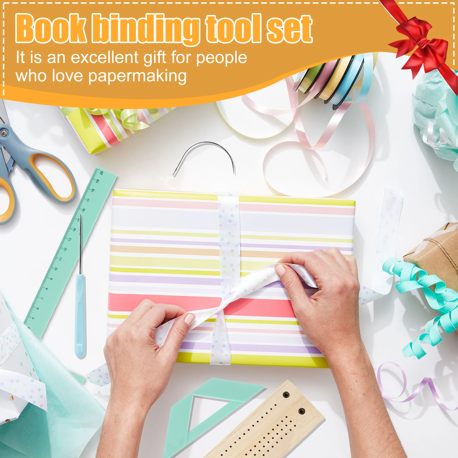 Bookbinding Scrapbooking Tool Plastic Positioner Ruler for Efficient Production Binding Device for Handbook