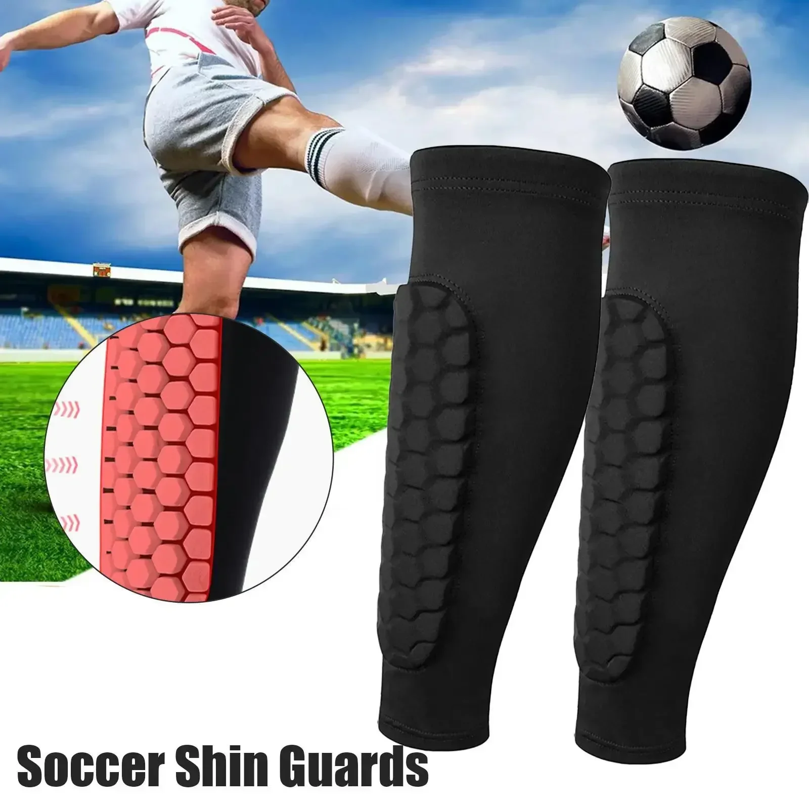 

1pc Honeycomb Soccer Shin Guards Football Shields Sports Legging Shinguards Leg Sleeves Protective Gear Shank Protector