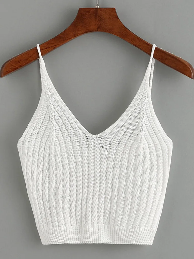 Womens Basic Sleeveless Racerback Crop Tank Top Rib-Knit Solid