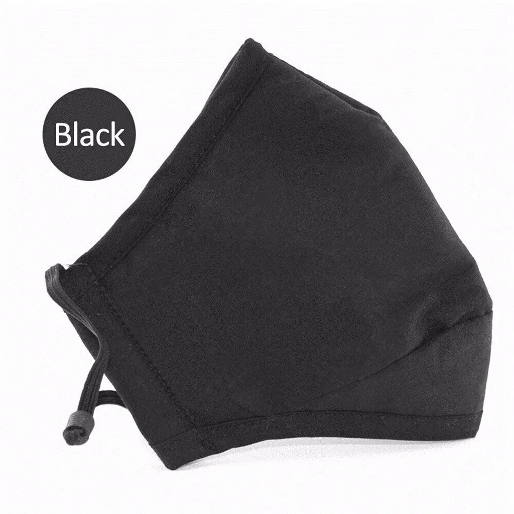 Cotton Black mouth Mask Activated carbon filter Windproof PM2.5 anti haze and dust adult cotton mask filter